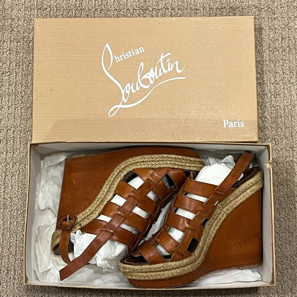 Christian Louboutin - Barcelona Gladiator Platform Wedge Sz 40